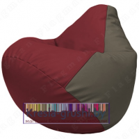 Бескаркасное кресло мешок Груша Г2.3-2117 (бордовый, серый)